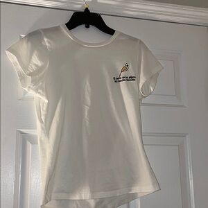 Passaro White Graphic Tee with Bird design Passaro